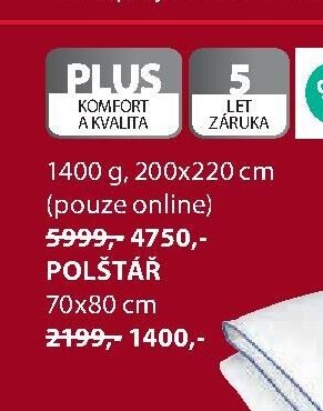 POLŠTÁŘ 1400 g, 200x220 cm