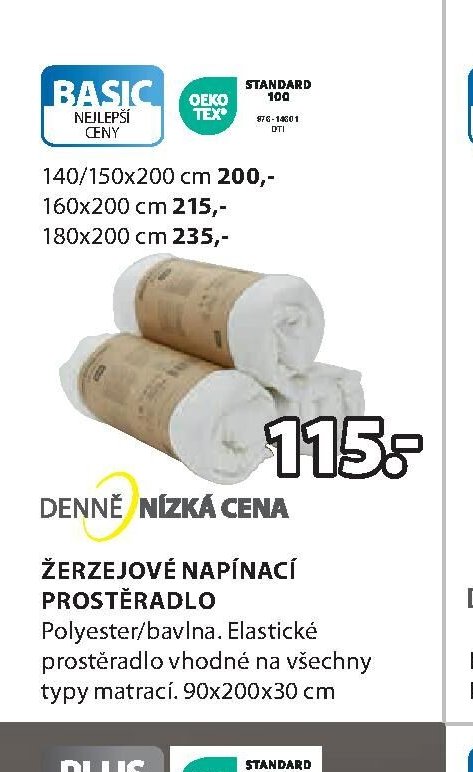 Žerzejové napínací prostěradlo