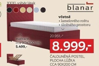 ČALOUNĚNÁ POSTEL, PLOCHA LŮŽKA CCA 90X200 CM
