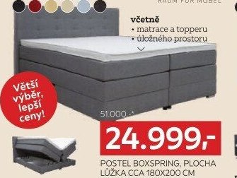 POSTEL BOXSPRING, PLOCHA LŮŽKA CCA 180X200 CM