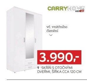 Skříň s otočnými dveřmi, šířka cca 120 cm
