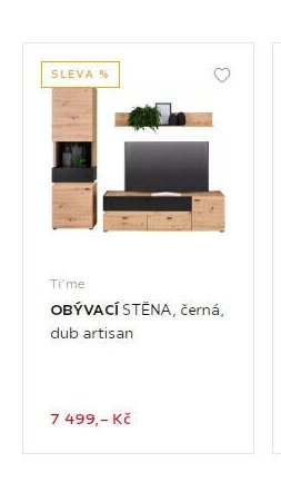 Ti'me OBÝVACÍ STĚNA, černá, dub artisan