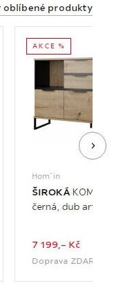 Hom'in ŠIROKÁ KOMODA, černá, dub artisan