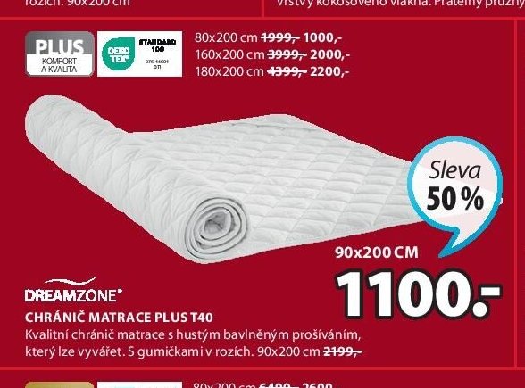 DREAMZONE CHRÁNIČ MATRACE PLUS T40