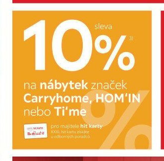 Sleva 10% na nábytek značek Carryhome, HOM'IN nebo Ti'me