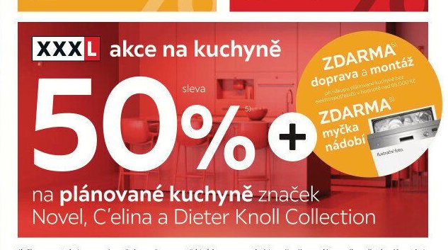 Sleva 50% na plánované kuchyně značek Novel, C'elina a Dieter Knoll Collection
