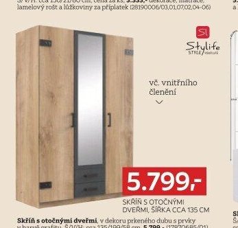 Skříň s otočnými dveřmi, šířka cca 135 cm