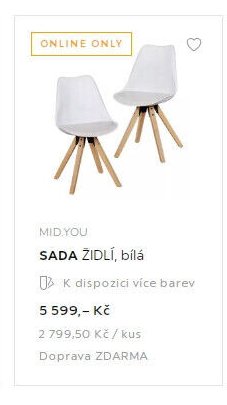 MID.YOU SADA ŽIDLÍ, bílá