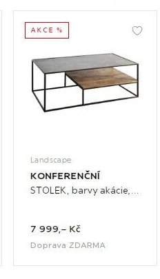 Landscape KONFERENČNÍ STOLEK, barvy akácie