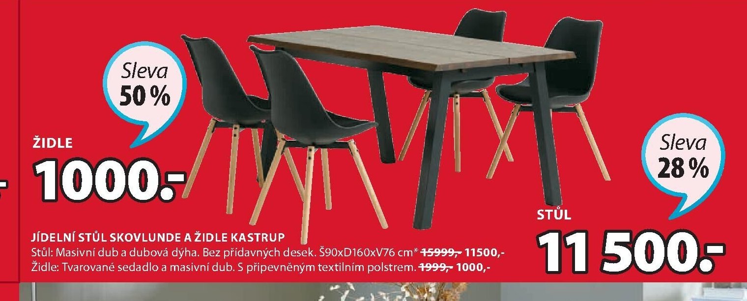 JÍDELNÍ STŮL SKOVLUNDE A ŽIDLE KASTRUP