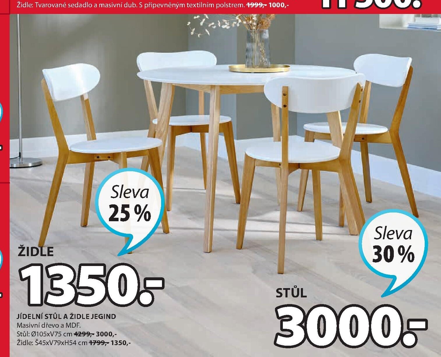 JÍDELNÍ STŮL A ŽIDLE JEGIND