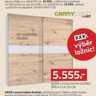 SKŘÍŇ S POSUVNÝMI DVEŘMI, ŠÍŘKA CCA 215 CM