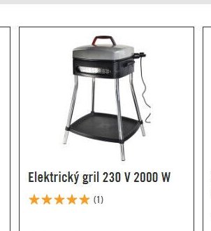 Elektrický gril 230 V 2000 W