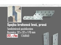 Spojka krokvová levá, pravá