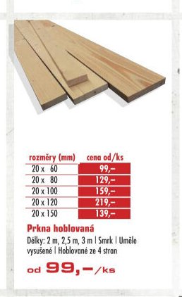 Prkna hoblovaná