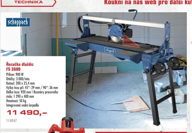 Řezačka dlaždic FS 3600
