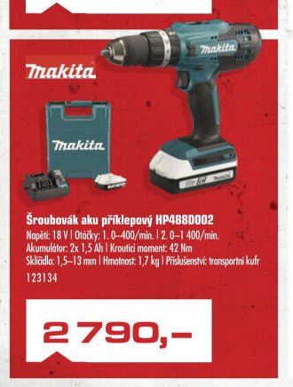 Šroubovák aku příklepový HP488D002