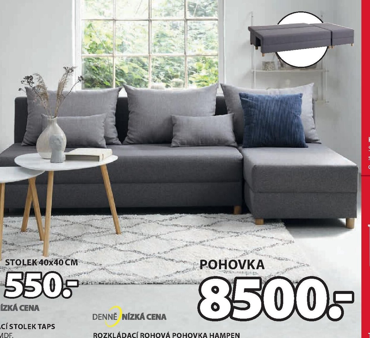 ROZKLÁDACÍ ROHOVÁ POHOVKA HAMPEN