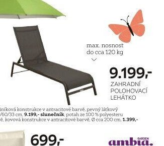 Zahradní polohovací lehátko