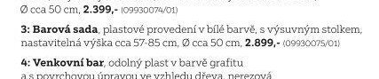 Barová sada (bílá)