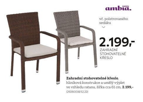 Zahradní stohovatelné křeslo