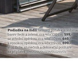 Podložka na židli, látkový potah v kombinaci barev šedé a zelené