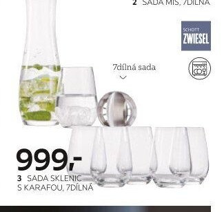 Sada sklenic s karafou, 7dílná