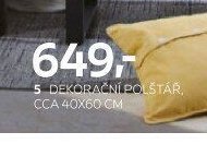 DEKORAČNÍ POLŠTÁŘ, CCA 40X60 CM