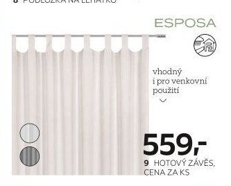 HOTOVÝ ZÁVĚS, CENA ZA KS