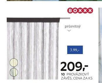 PROVÁZKOVÝ ZÁVĚS, CENA ZA KS