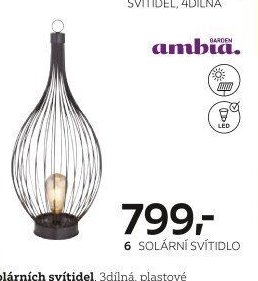 6: Solární svítidlo, kovové provedení v černé barvě
