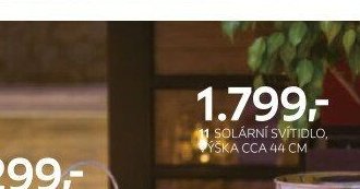 Solární svítidlo, výška cca 44 cm