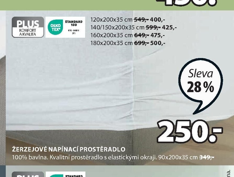 Žerzejové napínací prostěradlo