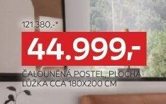 Čalouněná postel, plocha lůžka cca 180x200 cm