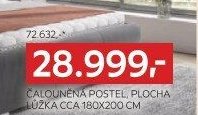 Čalouněná postel, plocha lůžka cca 180x200 cm