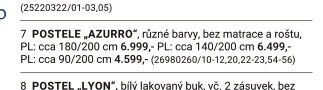 POSTELE „AZURRO“