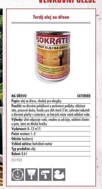 Tvrdý olej na dřevo