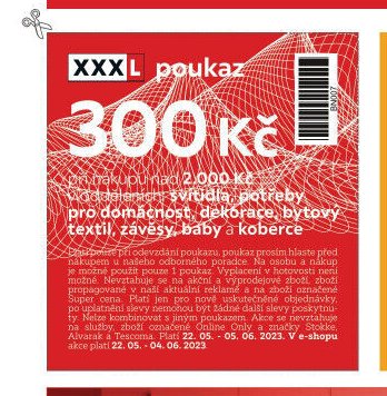 XXXL poukaz 300 Kč