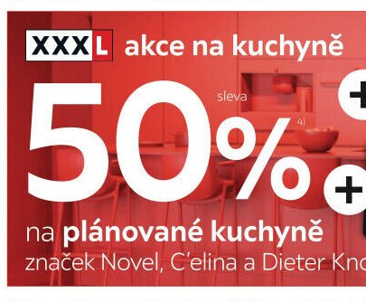50% sleva na plánované kuchyně