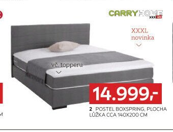 2 Postel Boxspring, plocha lůžka cca 140x200 cm