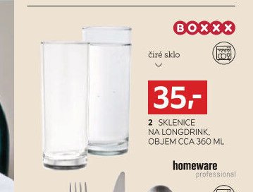 2 sklenice na longdrink, objem cca 360 ml