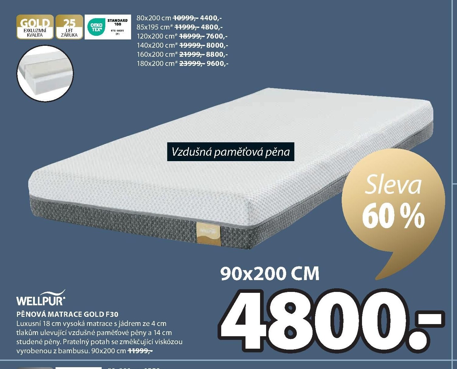 Pěnová matrace GOLD F30