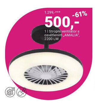 Stropní ventilátor s osvětlením AMALIA