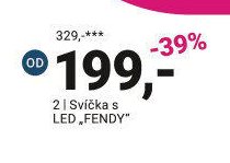Svíčka s LED FENDY