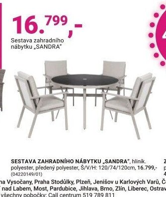 Sestava zahradního nábytku „SANDRA“