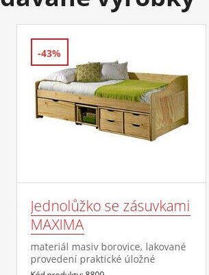 Jednolůžko se zásuvkami MAXIMA