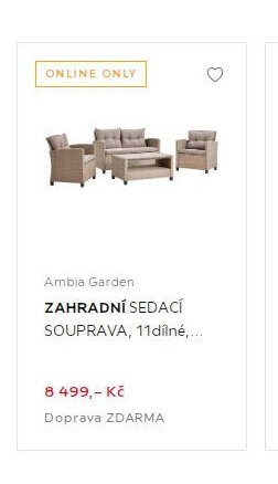 Ambia Garden ZAHRADNÍ SEDACÍ SOUPRAVA, 11dílné
