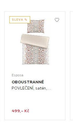 Esposa OBOUSTRANNÉ POVLEČENÍ, satén