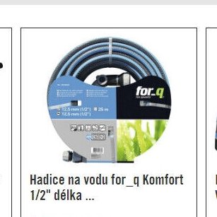 Hadice na vodu for_q Komfort 1/2