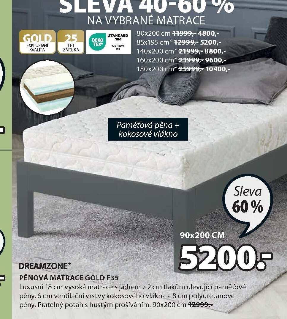Pěnová matrace GOLD F35